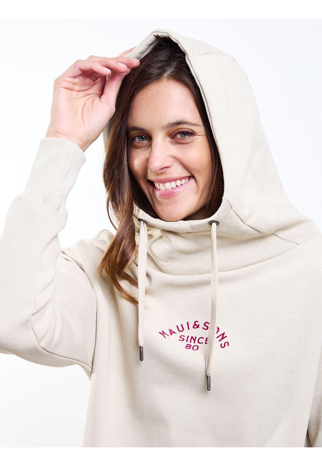 Poleron Canguro Bali Beige Mujer Maui And Sons-3