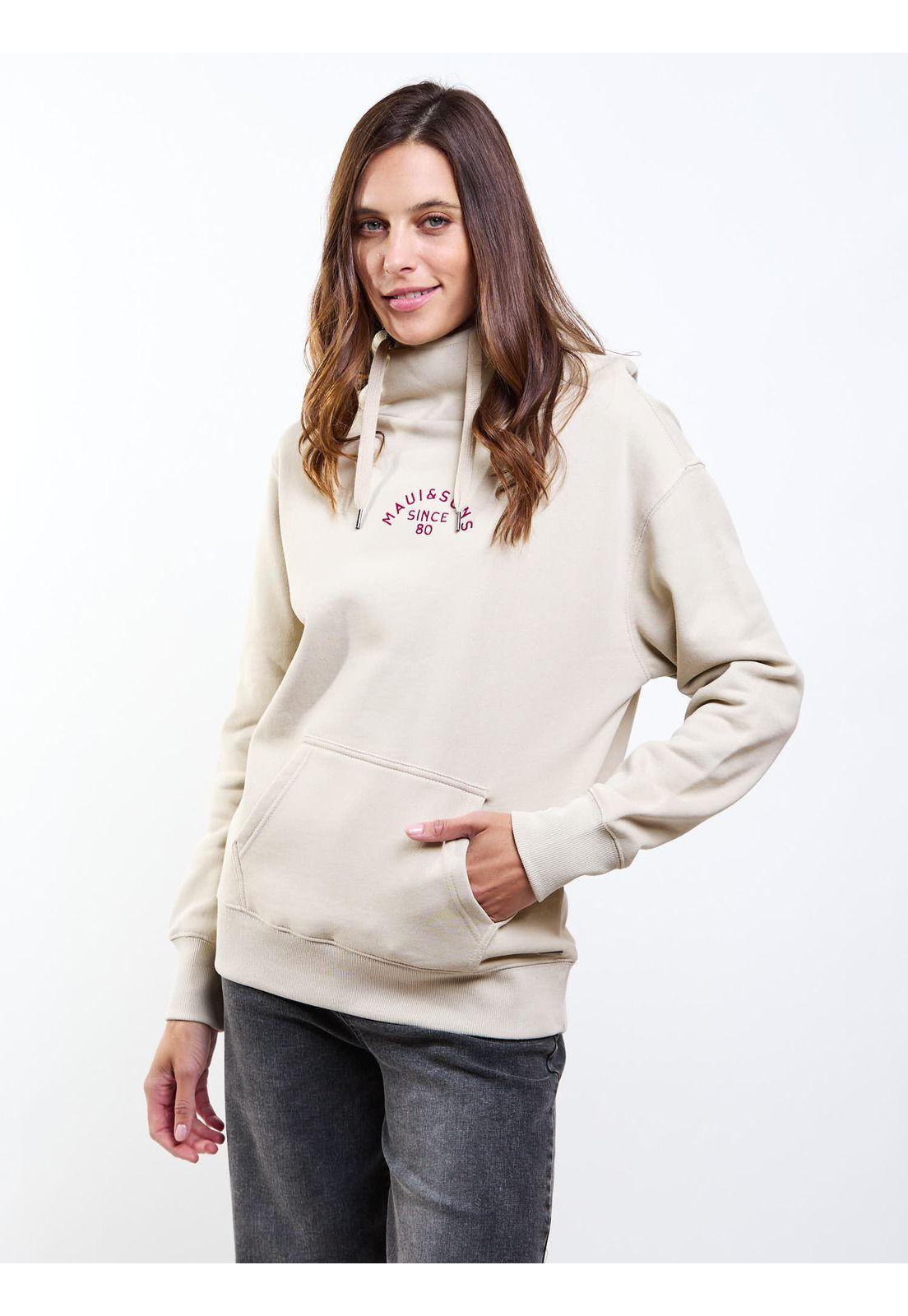 Poleron Canguro Bali Beige Mujer Maui And Sons-4