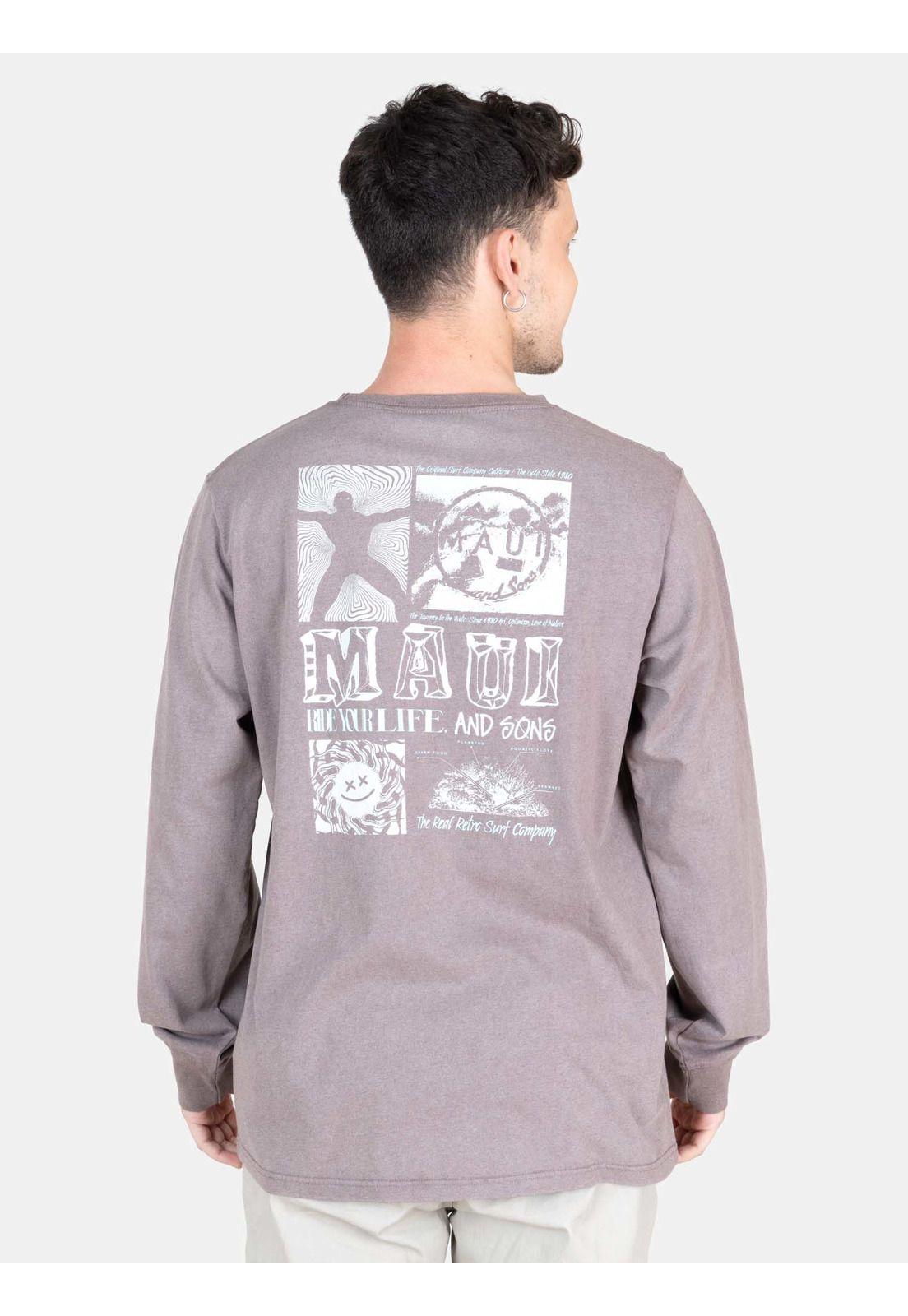 Polera ML Daze Café Hombre Maui And Sons-1