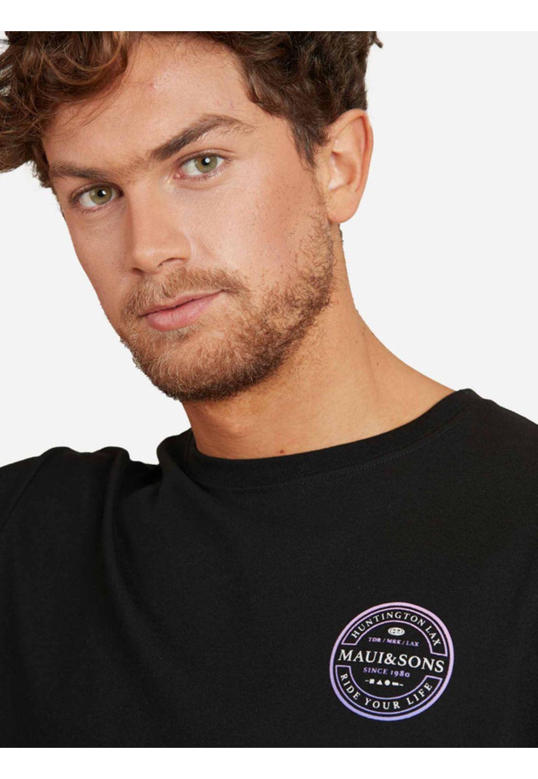 Polera Tdr Mrk Lax Ss Tee Hombre Negro Maui And Sons-2