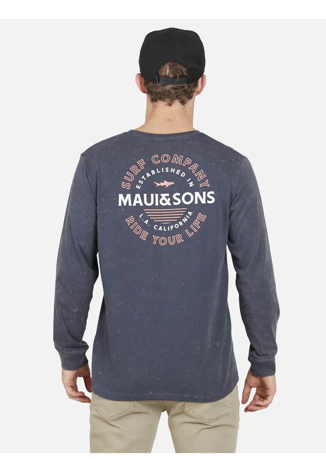 Polera GRADIENT SHARK DYE Hombre Azul Oscuro Maui and Sons-1