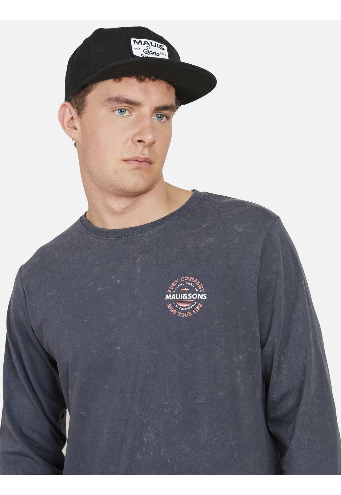 Polera GRADIENT SHARK DYE Hombre Azul Oscuro Maui and Sons-2