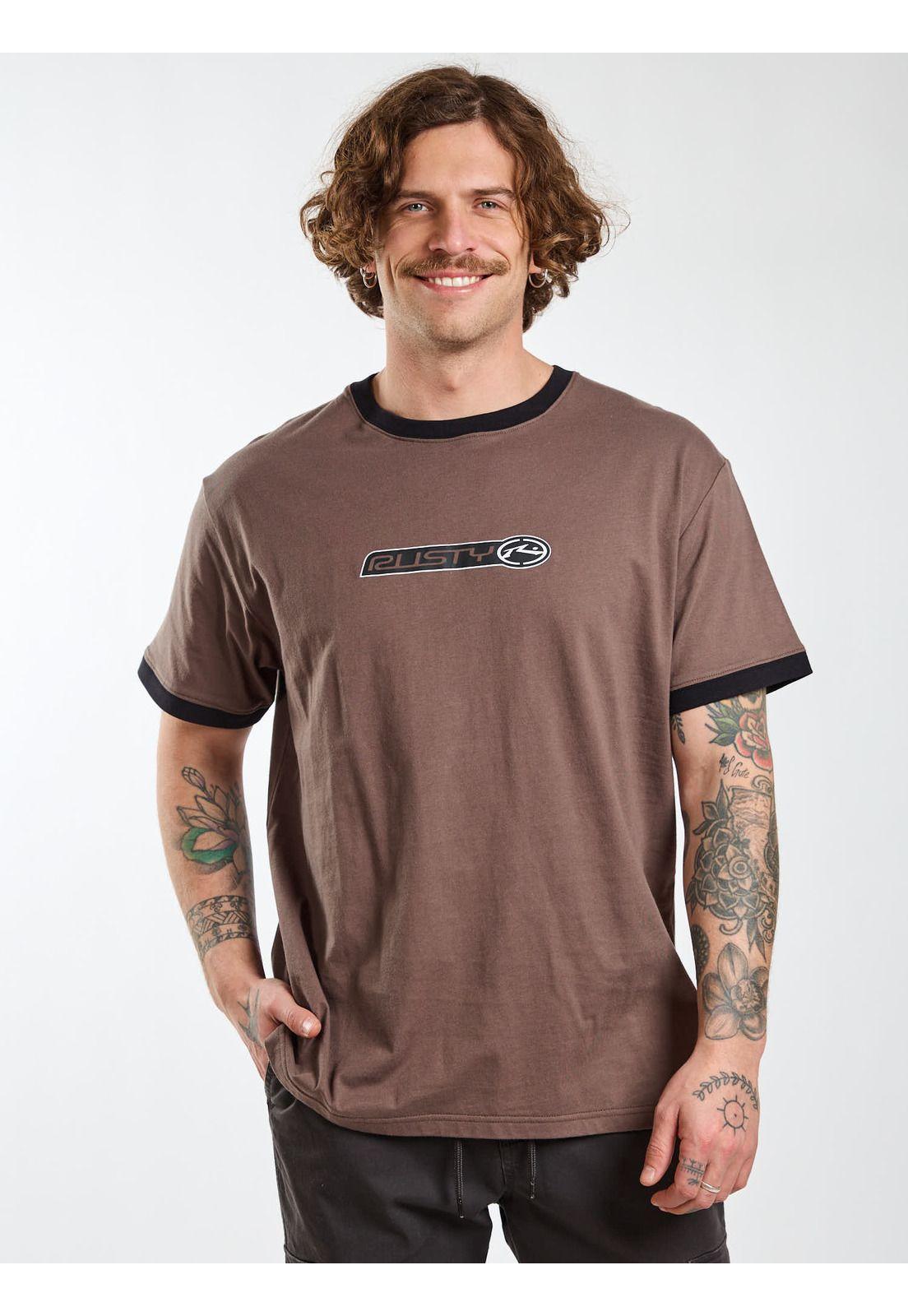 Polera MC Whitewash Café Hombre Rusty-5