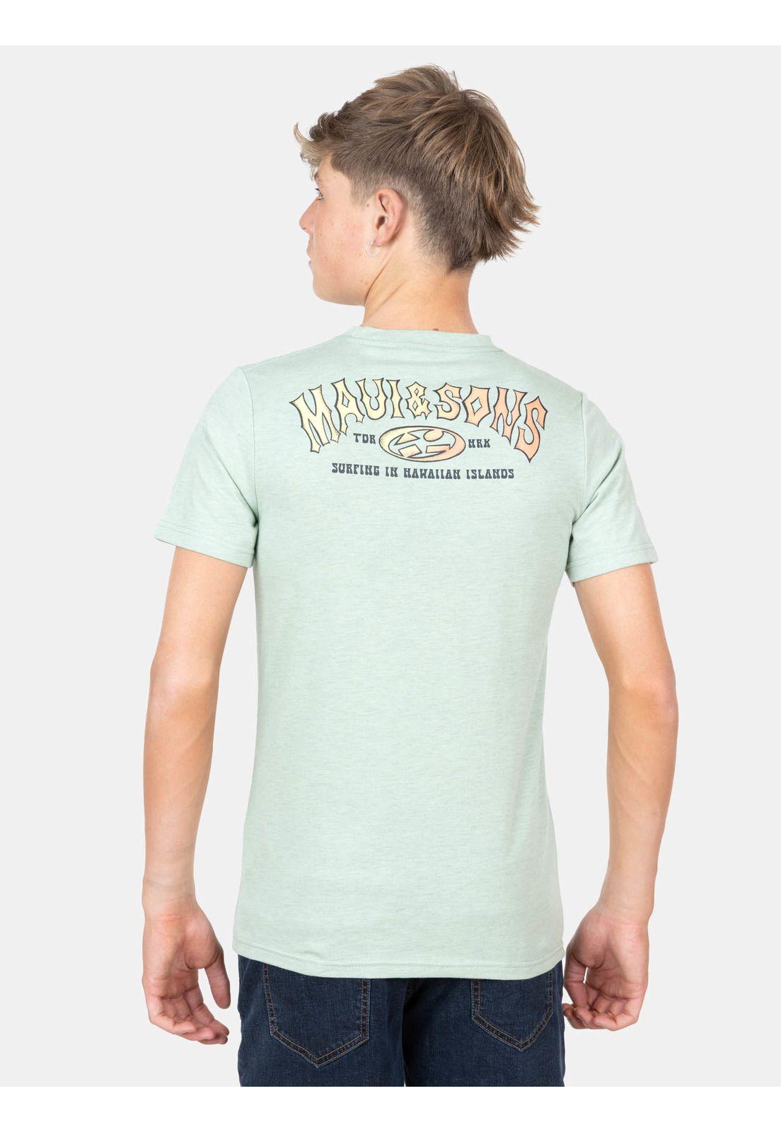 Polera MC Surfing Island Verde Infantil Maui And Sons-1