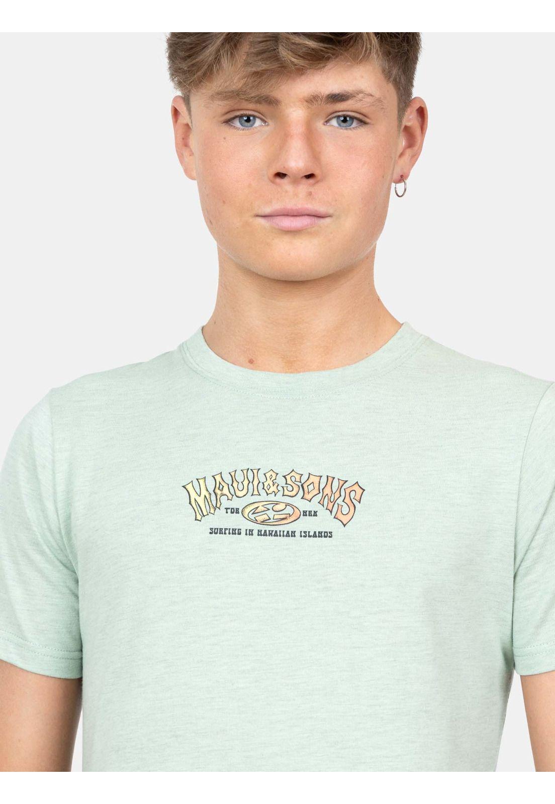 Polera MC Surfing Island Verde Infantil Maui And Sons-2