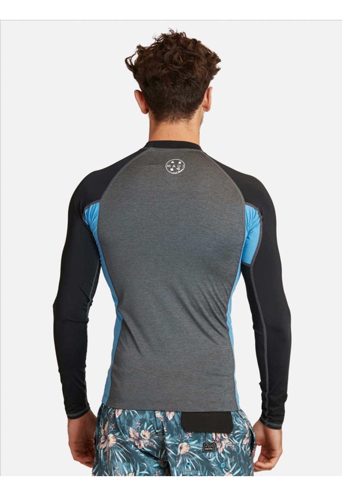 Polera UVP TropicCool Raysuits Gris Hombre Maui and sons-1