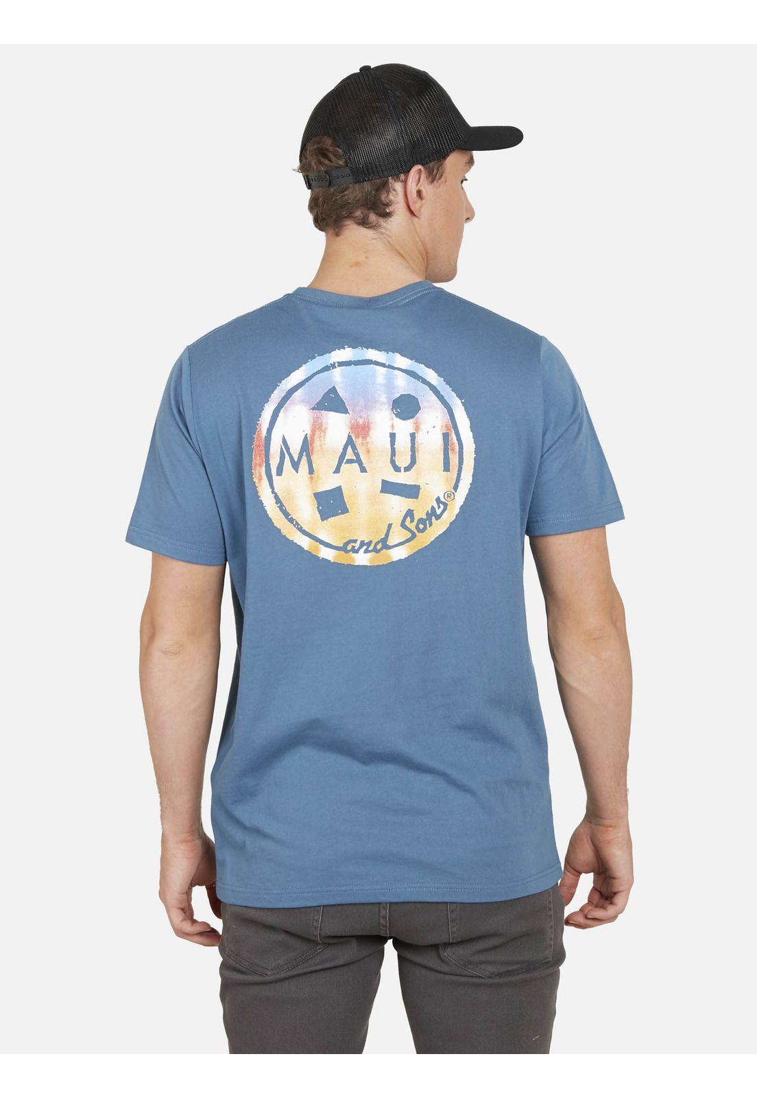 Polera SUNSET COOKIE Hombre Azul Maui and Sons-1