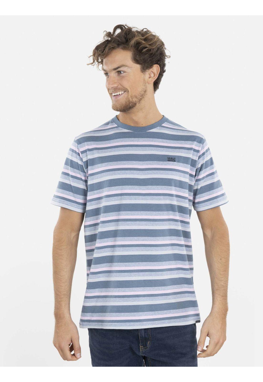 Polera YARN DYE Hombre Rosado Maui and Sons-0