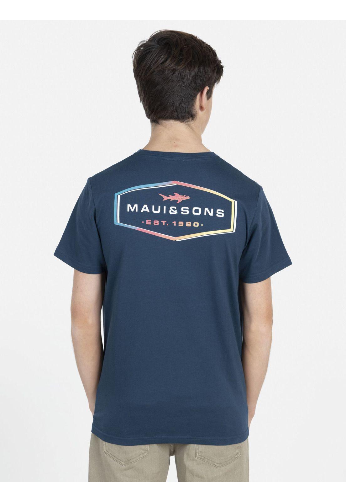 Polera RETRO BADGE Juvenil Azul Maui and Sons-1