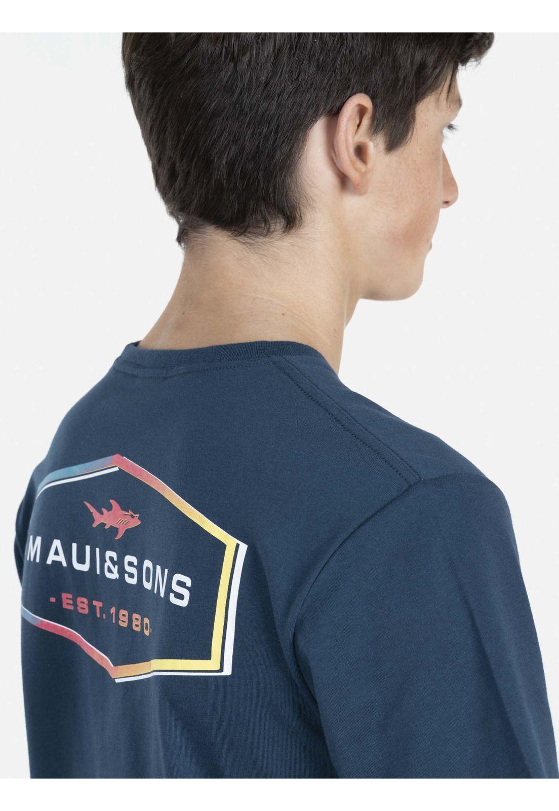 Polera RETRO BADGE Juvenil Azul Maui and Sons-2