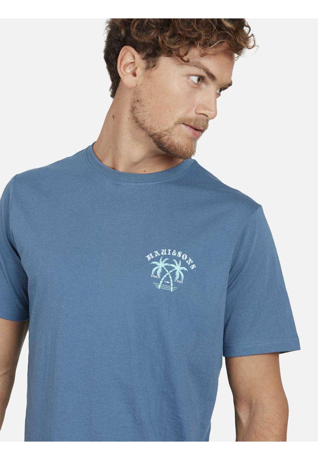 Polera PALM COAST Hombre Azul Maui and Sons-2