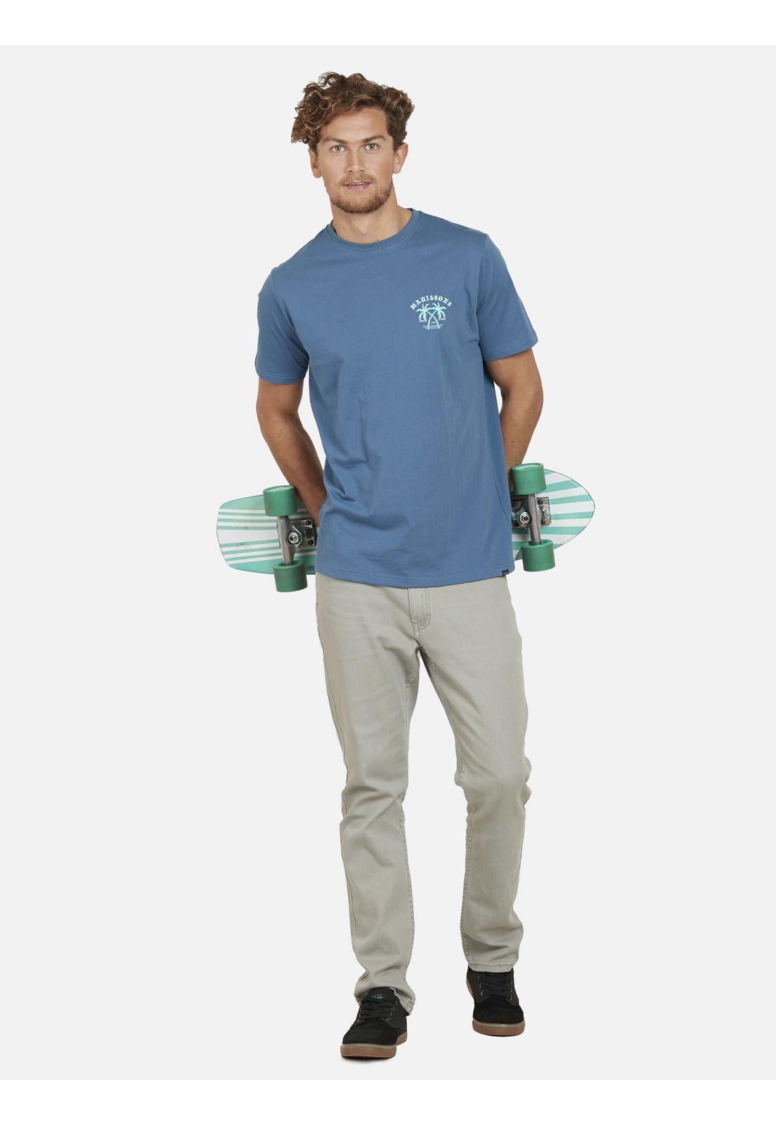 Polera PALM COAST Hombre Azul Maui and Sons-3