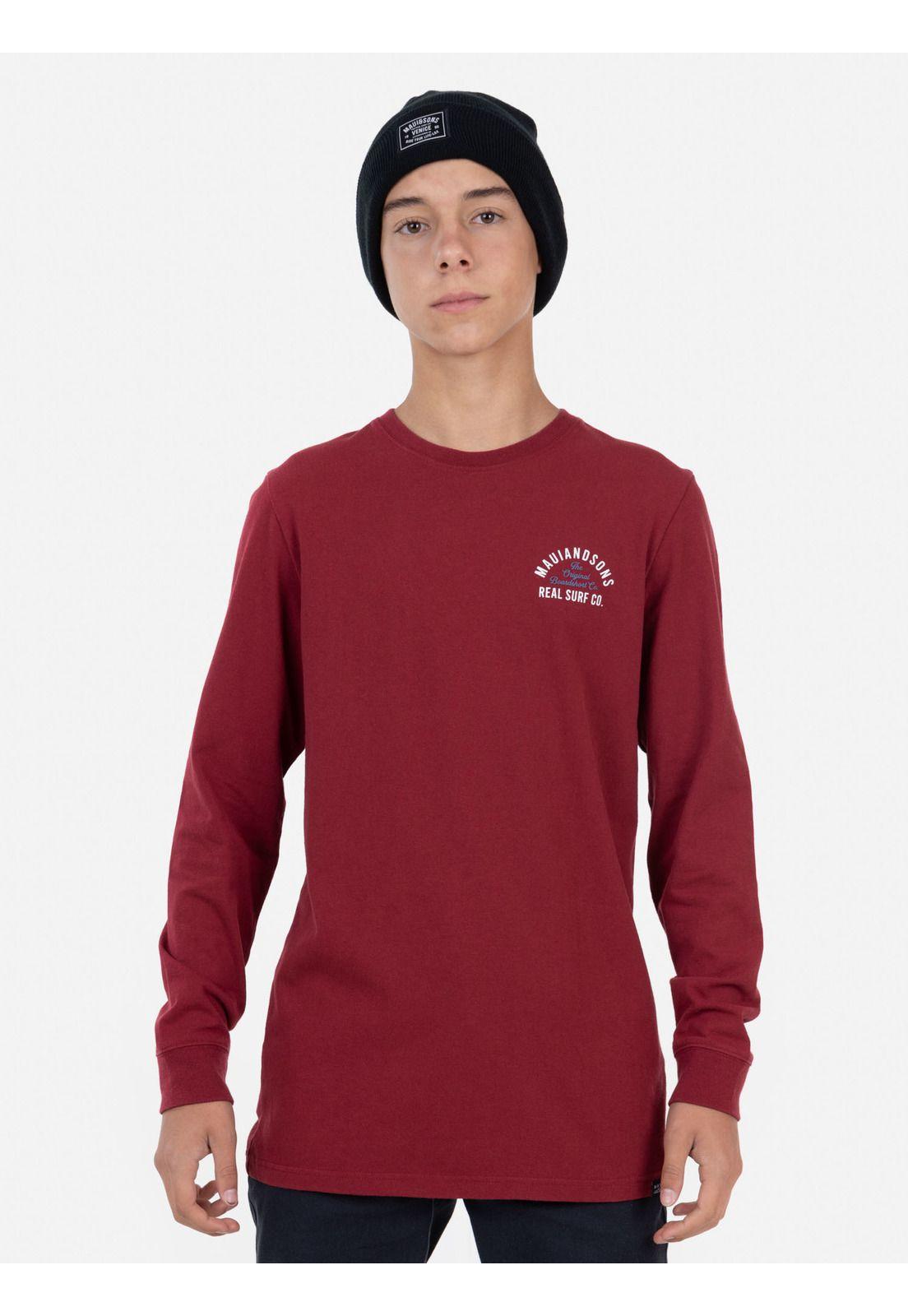 Polera REAL SURF CO. Juvenil Rojo Maui & Sons-0