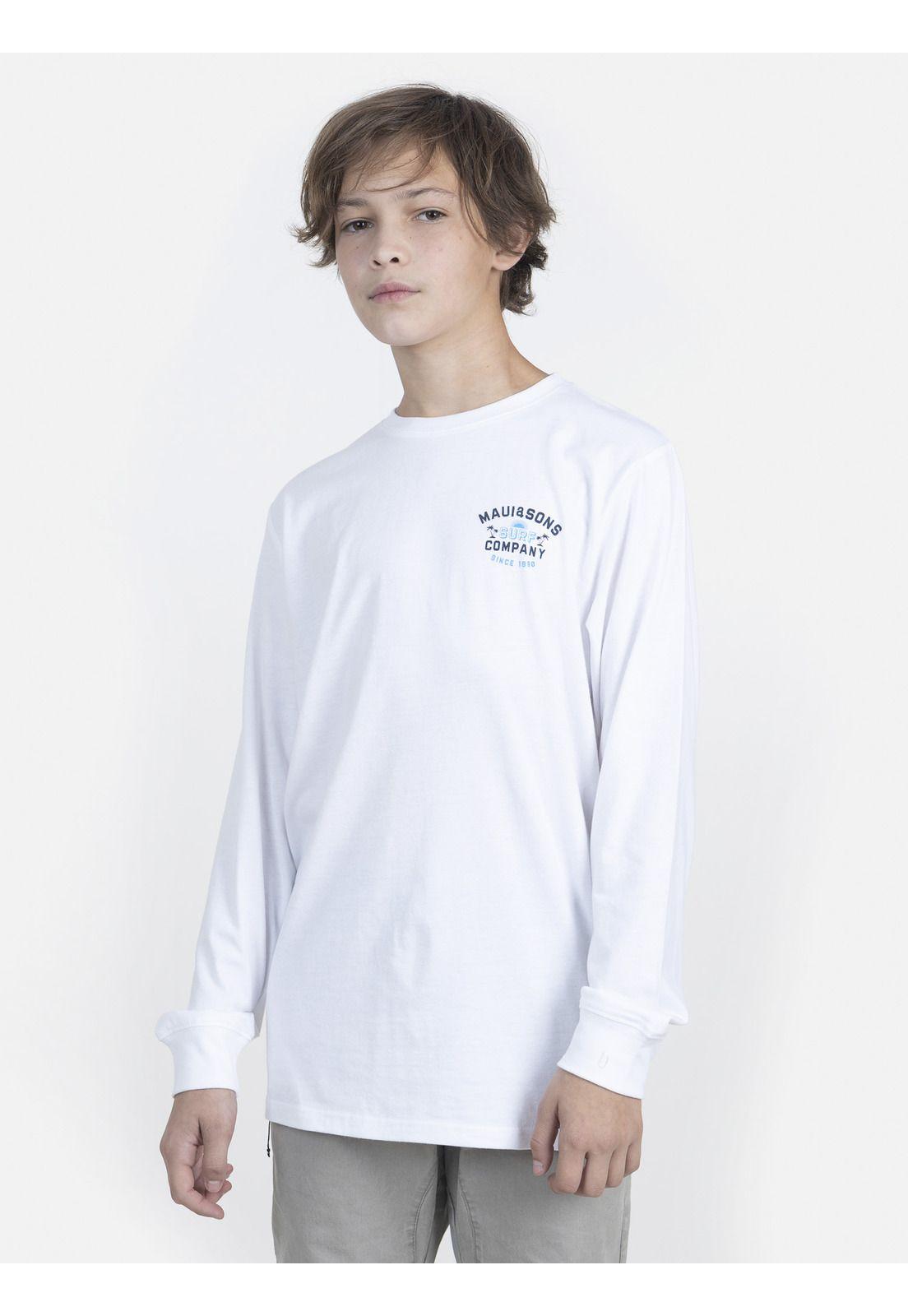 Polera Juvenil SUN DAY LS TEE Blanco Maui and Sons-0