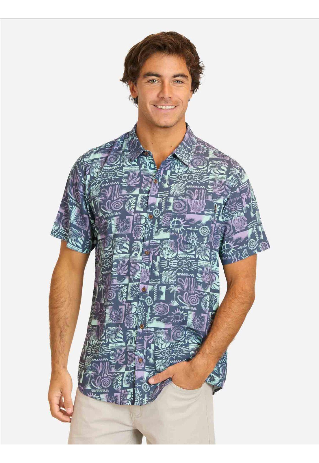 Camisa MC Makiro Multicolor Hombre Maui And Sons-0