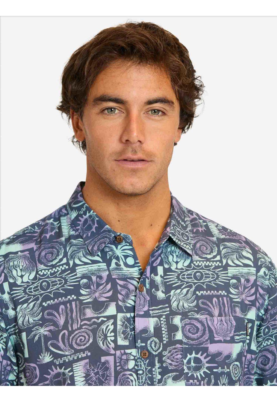 Camisa MC Makiro Multicolor Hombre Maui And Sons-2