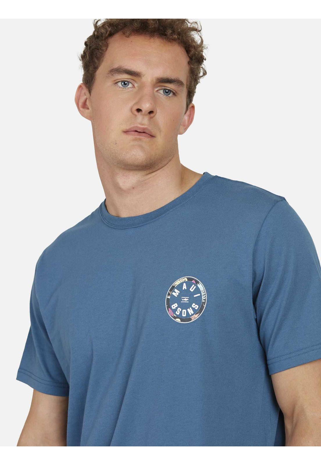 Polera HAWAIIAN SHIELD Hombre Azul Maui and Sons-2