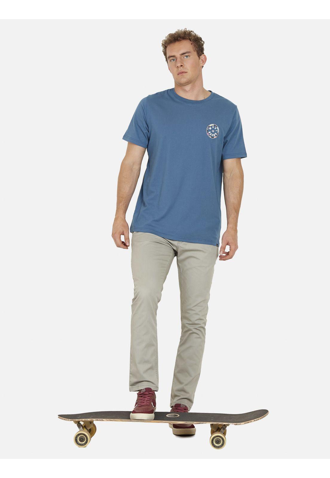 Polera HAWAIIAN SHIELD Hombre Azul Maui and Sons-3