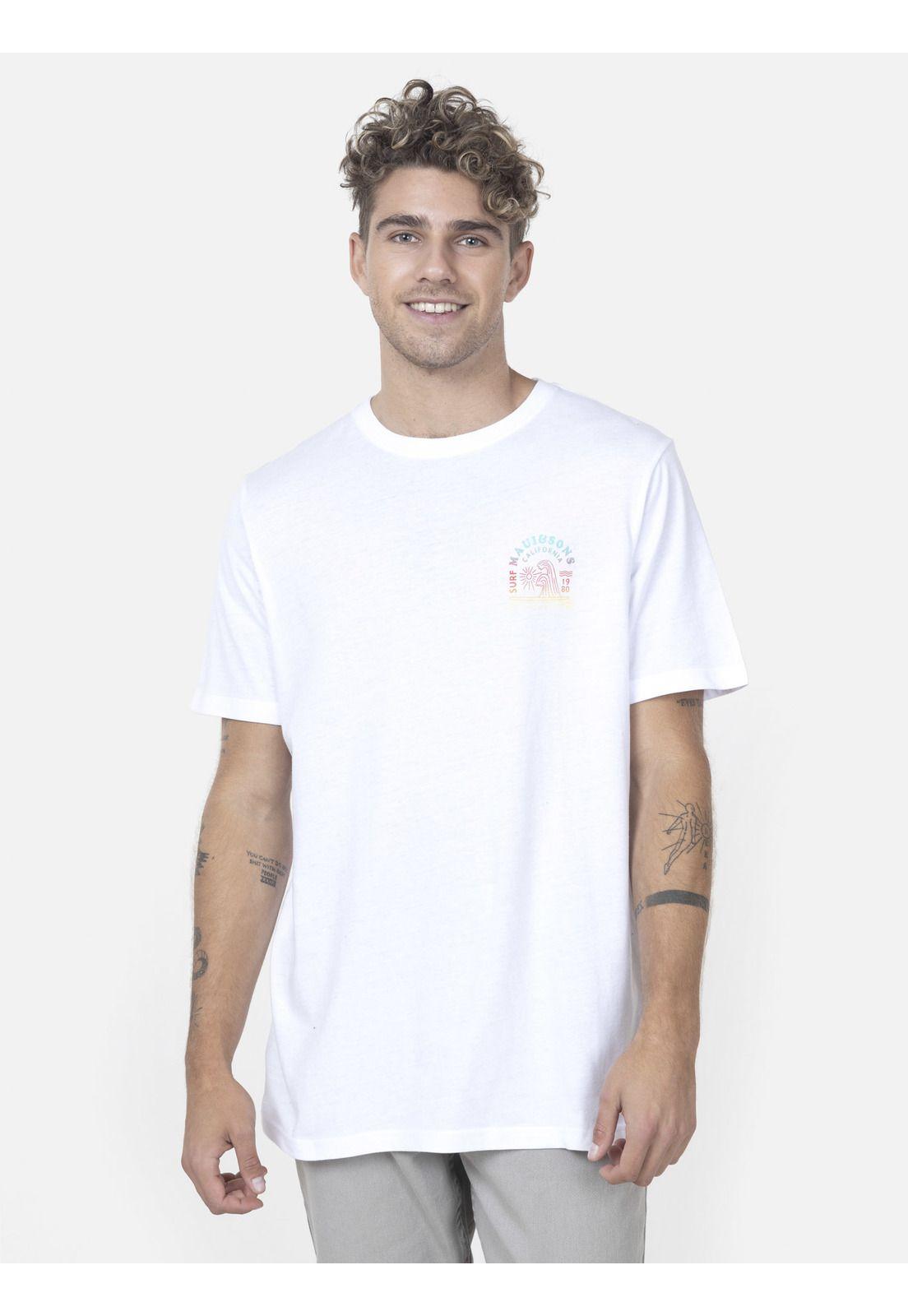 Polera Hombre WAVE SS TEE Blanco Maui and Sons-0
