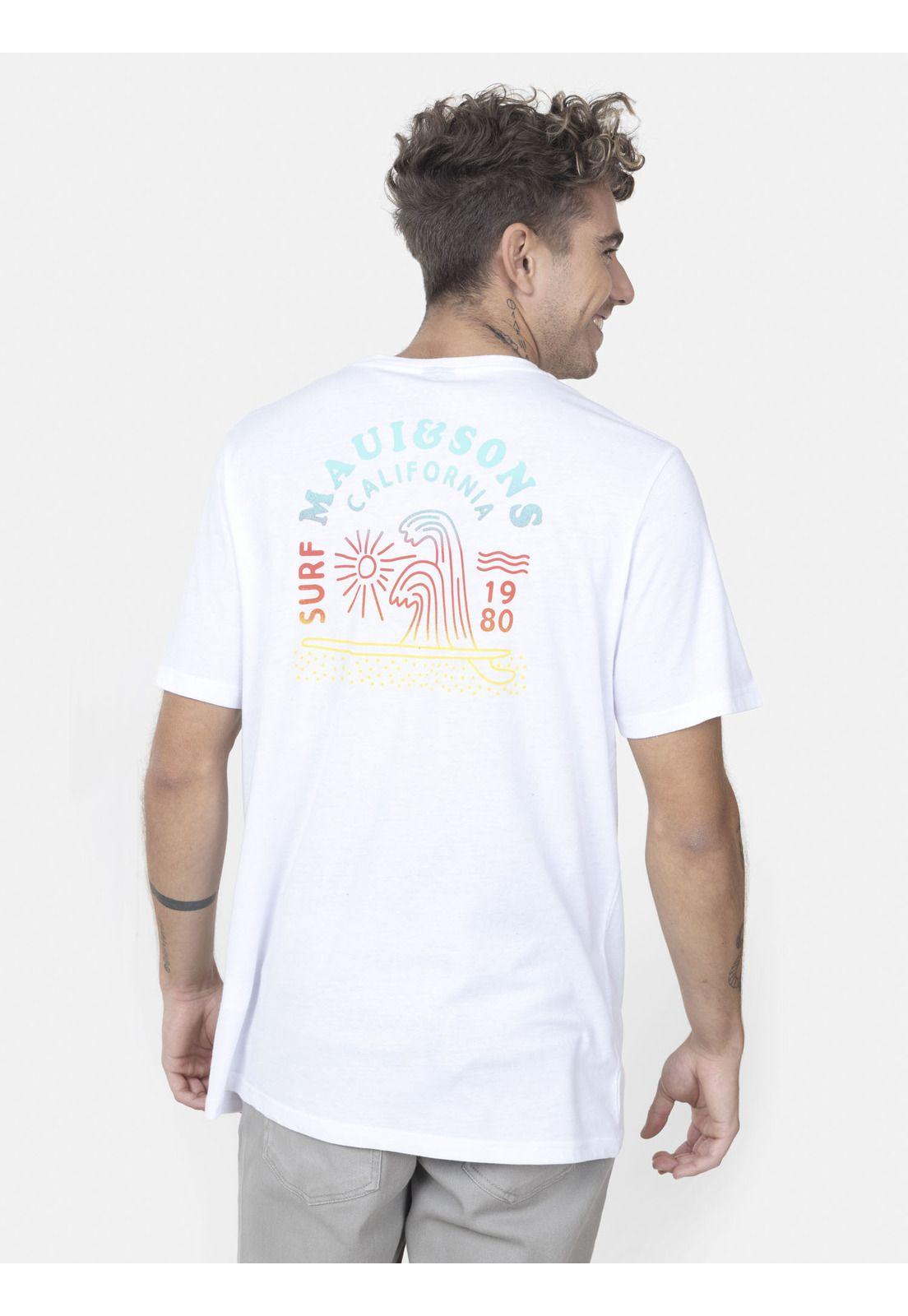 Polera Hombre WAVE SS TEE Blanco Maui and Sons-1