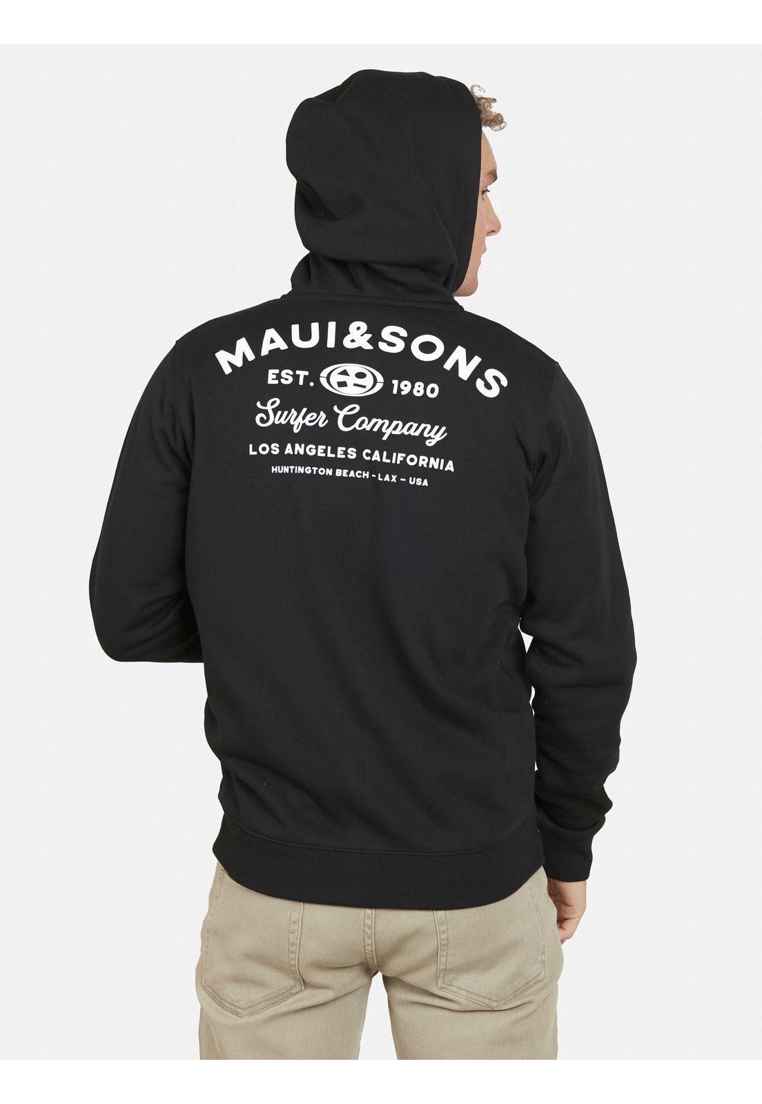 Poleron Fullzipper SURF COMPANY Hombre Negro Maui and Sons-1