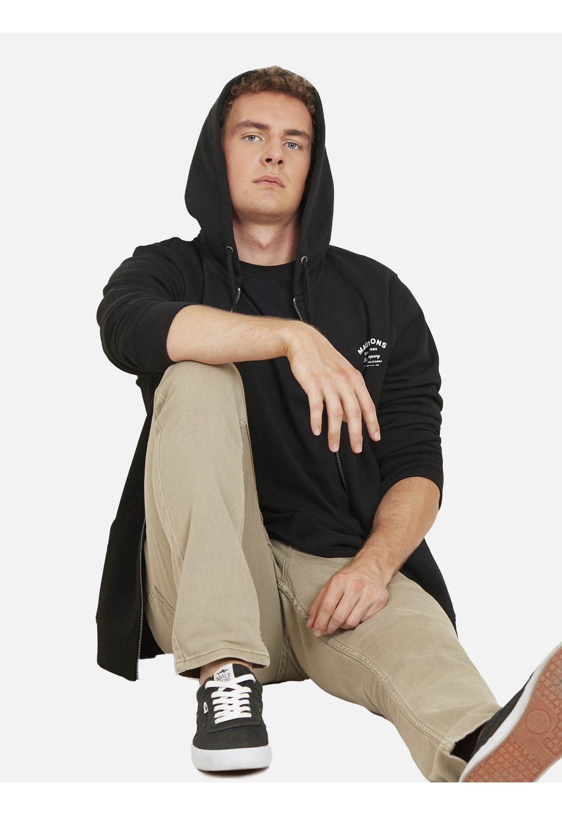 Poleron Fullzipper SURF COMPANY Hombre Negro Maui and Sons-3