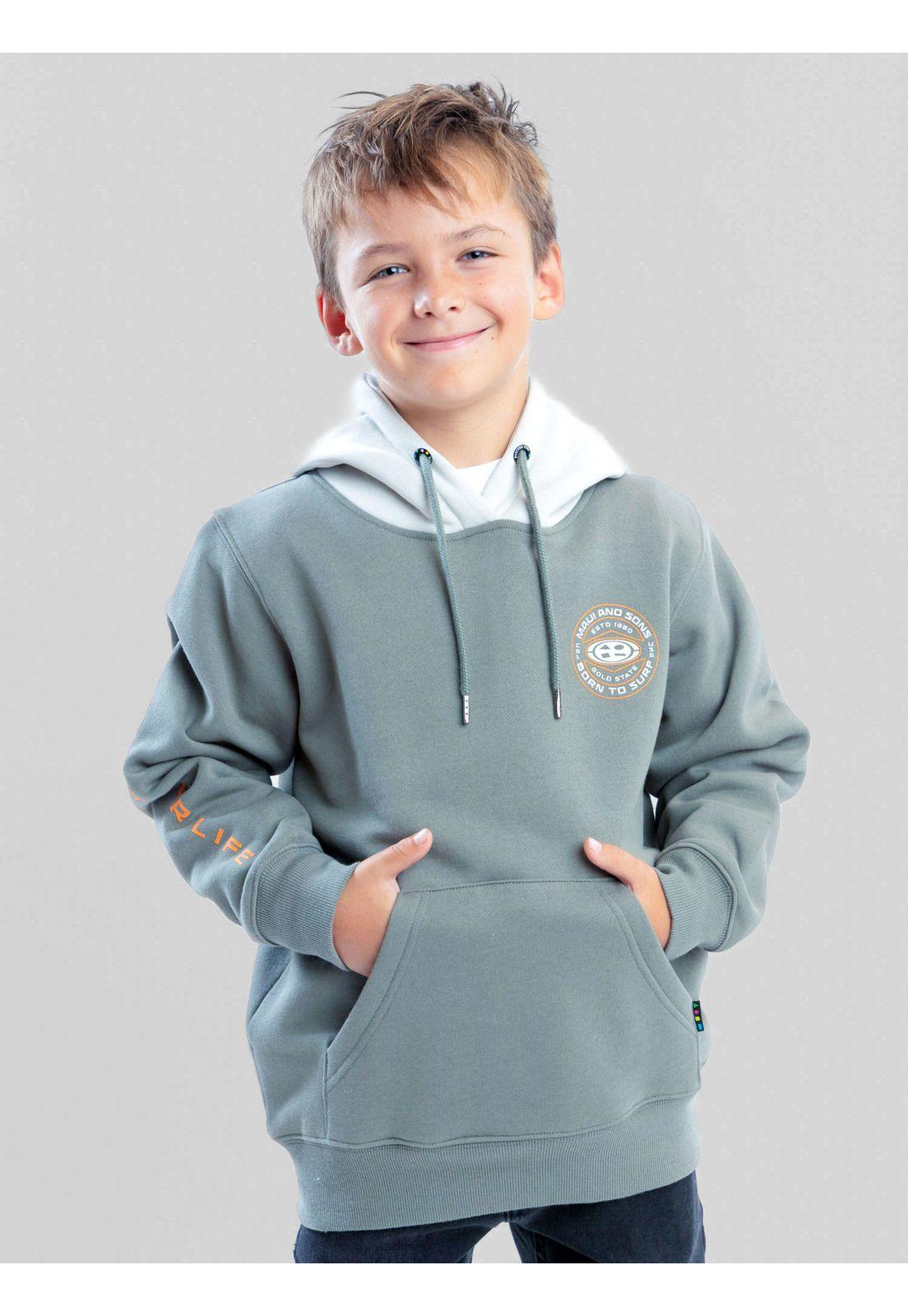 Poleron Canguro Clearwater Verde Infantil Maui And Sons-0