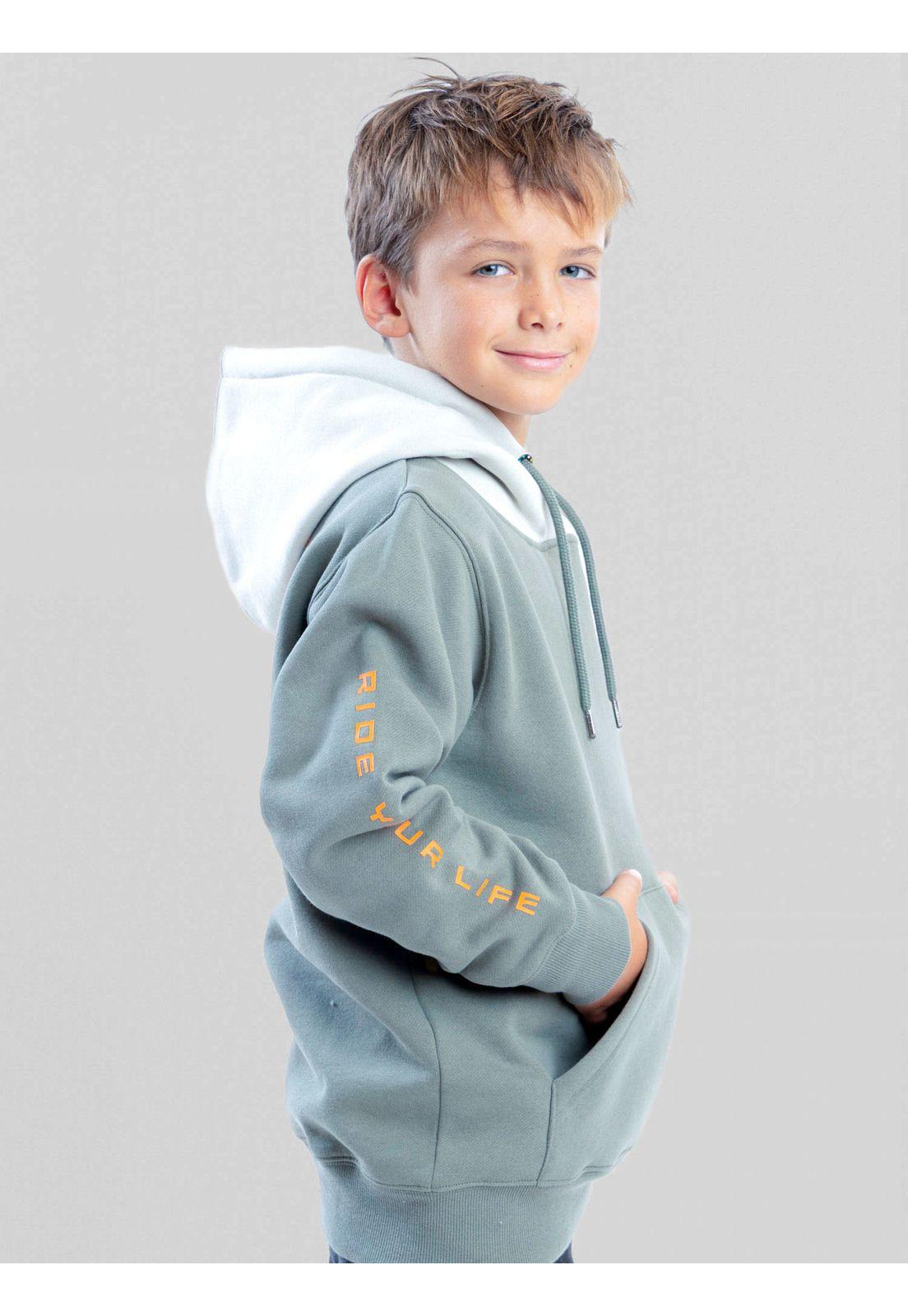 Poleron Canguro Clearwater Verde Infantil Maui And Sons-1