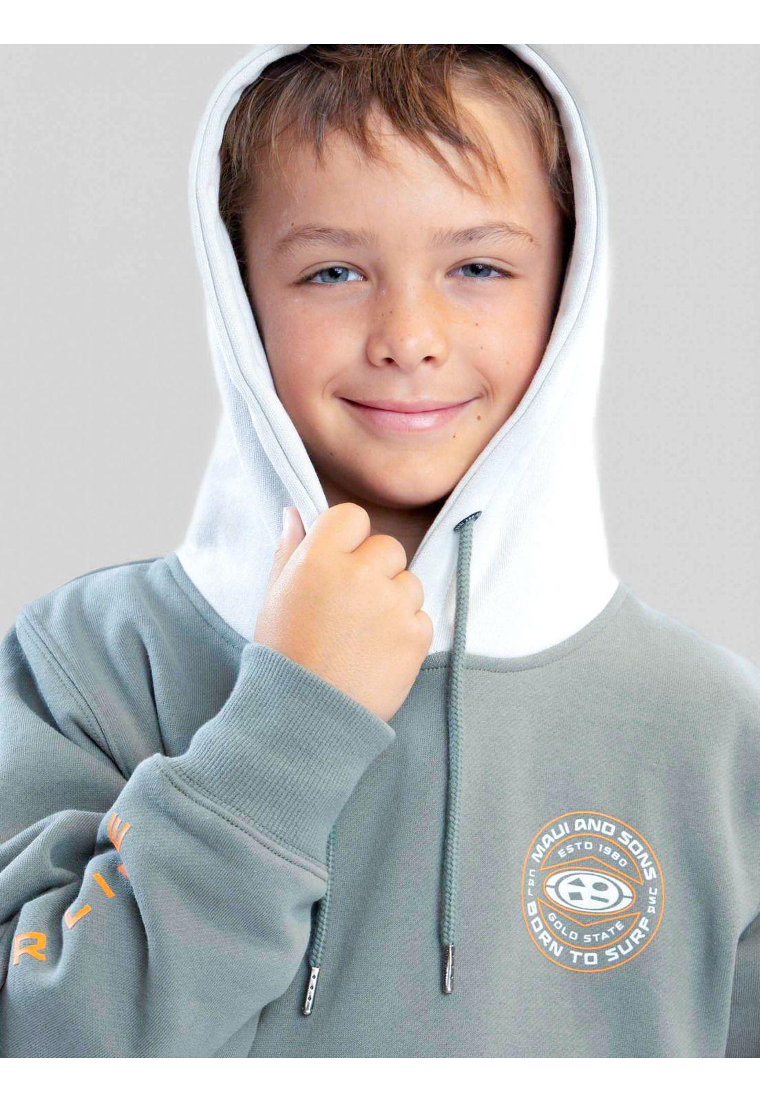 Poleron Canguro Clearwater Verde Infantil Maui And Sons-3