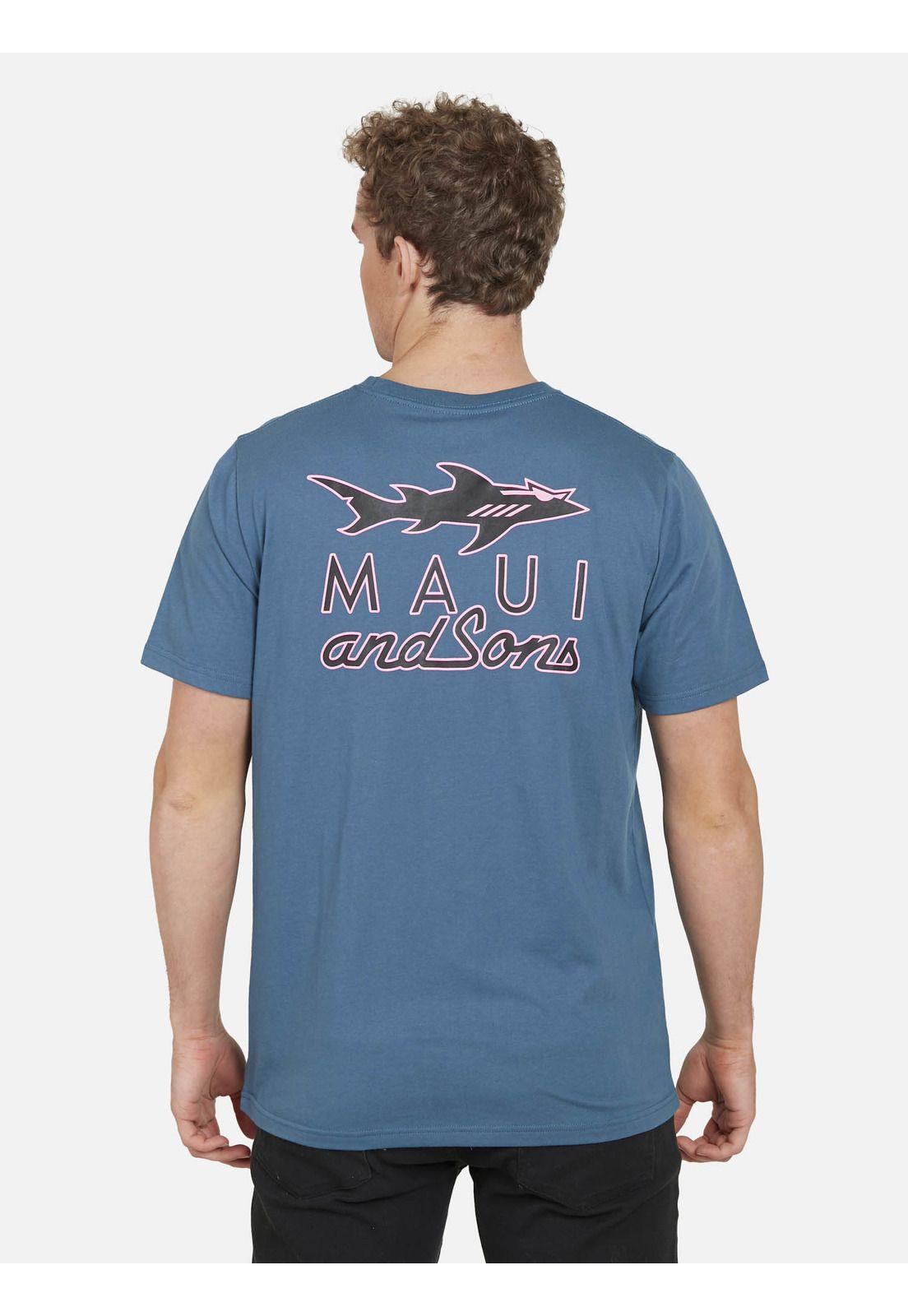 Polera CLASSIC SHARK Hombre Azul Maui and Sons-1
