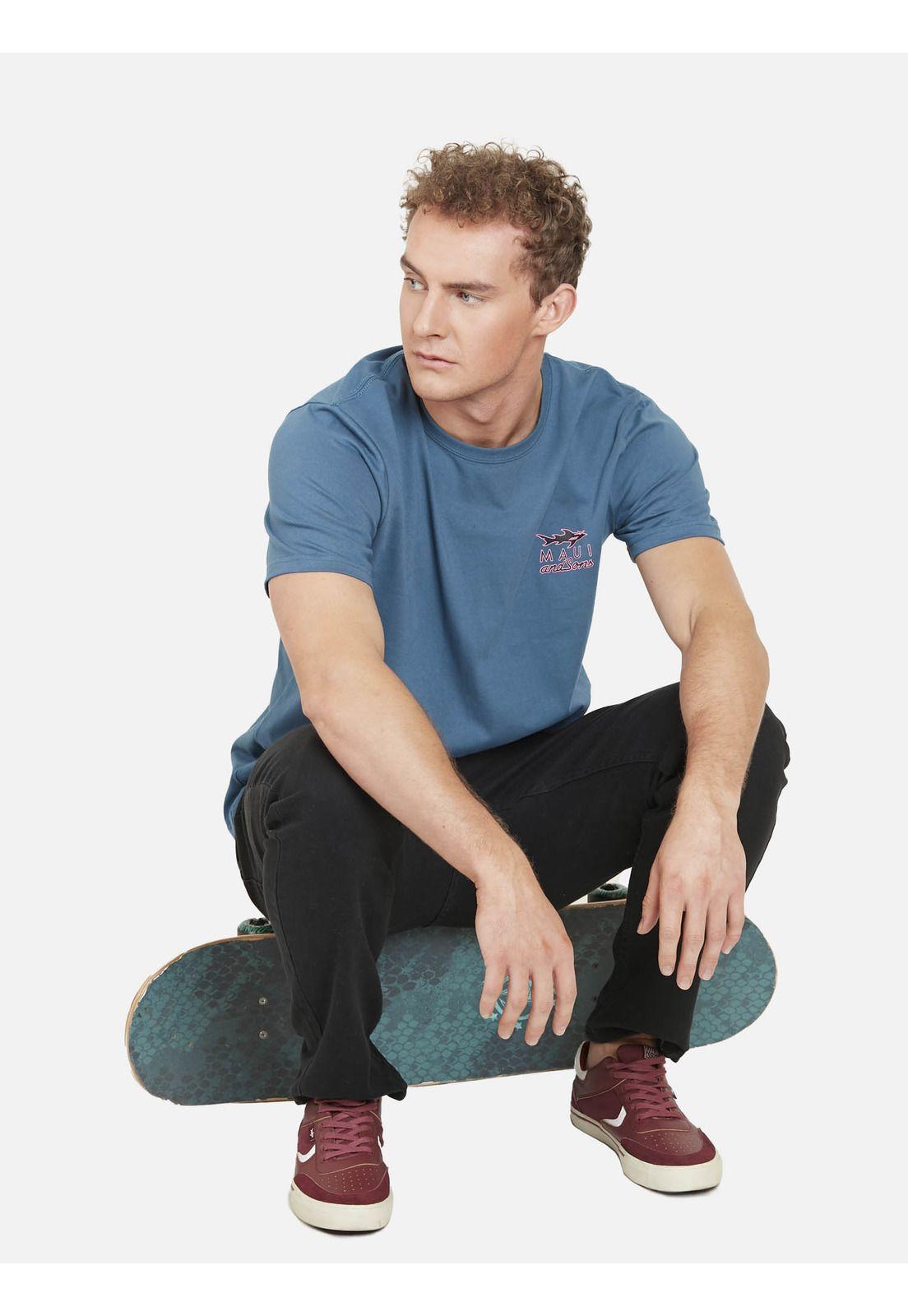 Polera CLASSIC SHARK Hombre Azul Maui and Sons-3