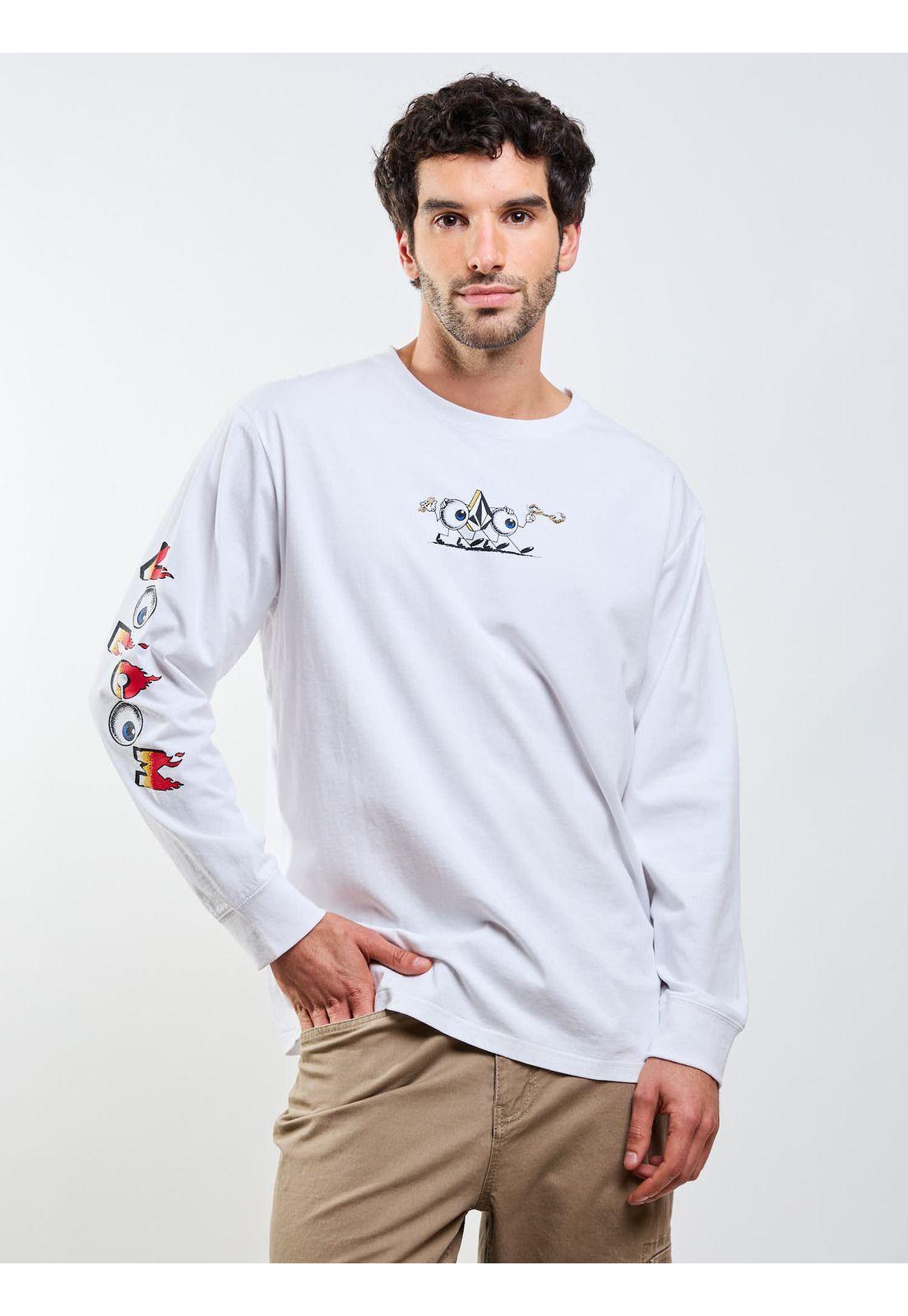 Polera ML Ds-Budz Blanco Hombre Volcom-4