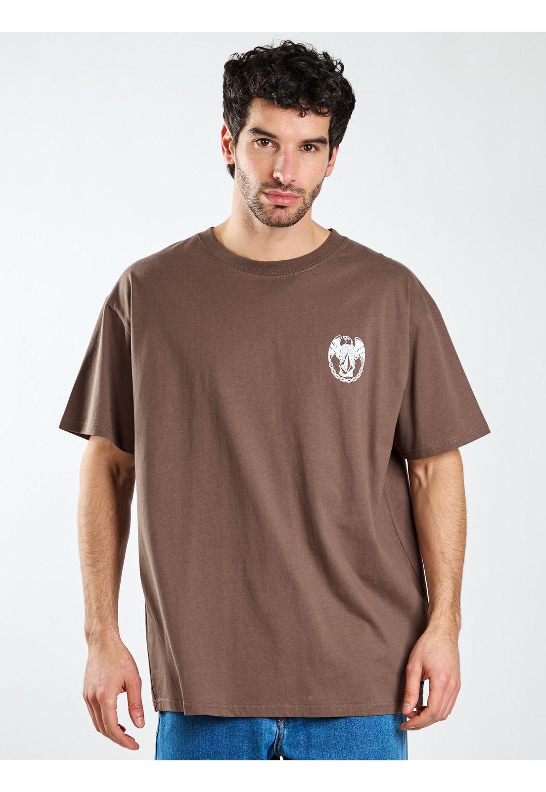 Polera Oversize Plated Café Hombre Volcom-0