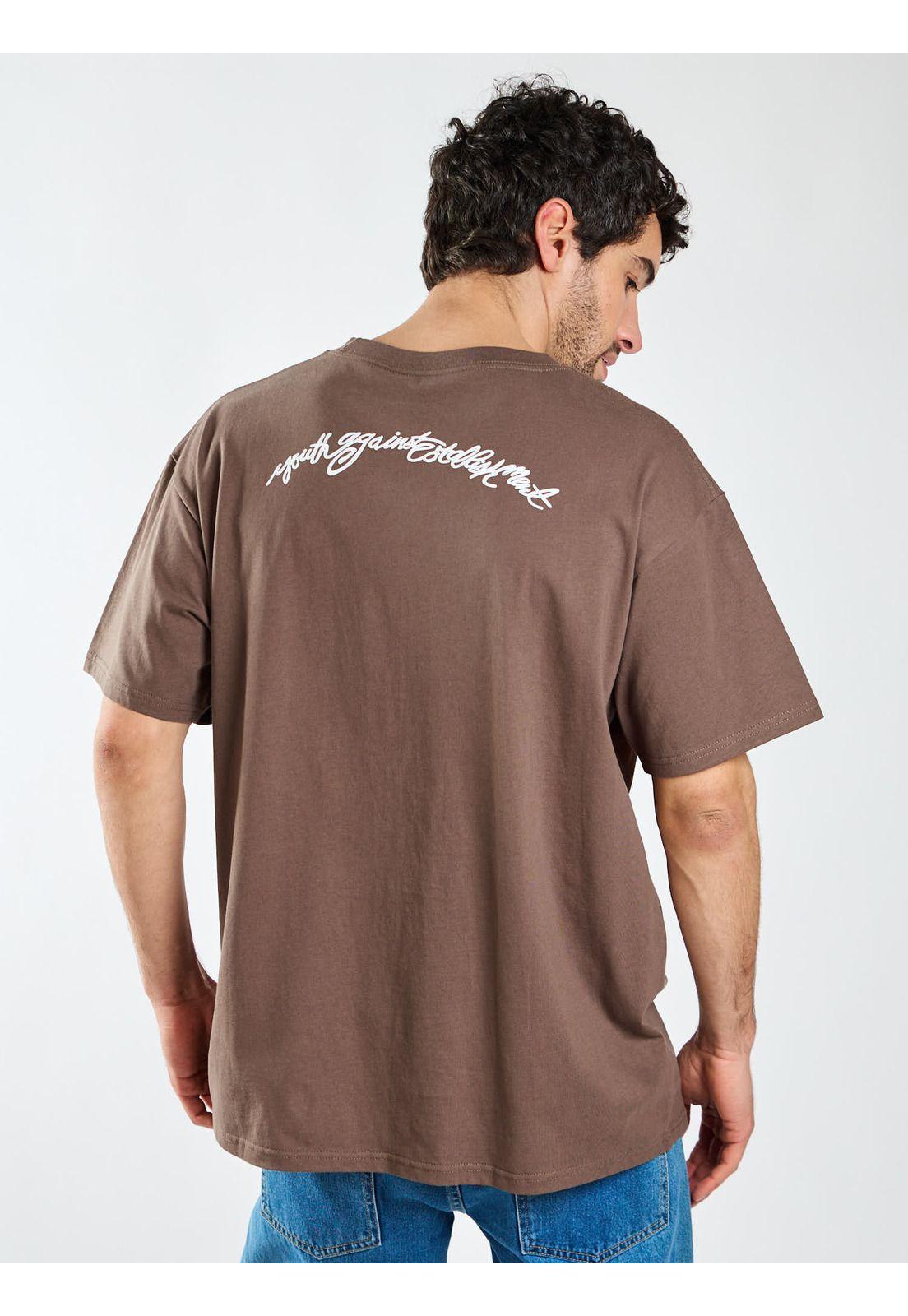 Polera Oversize Plated Café Hombre Volcom-1