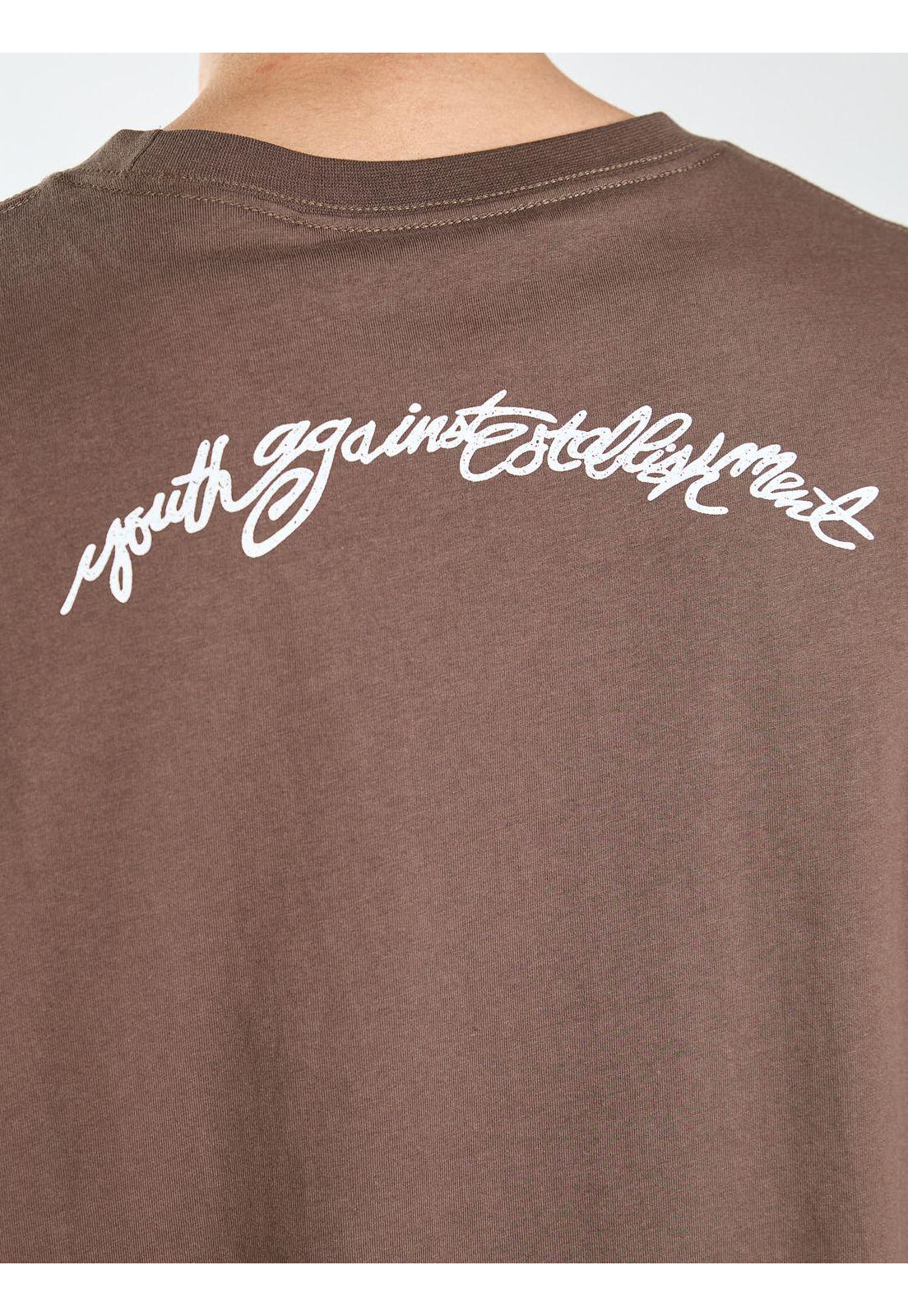 Polera Oversize Plated Café Hombre Volcom-3