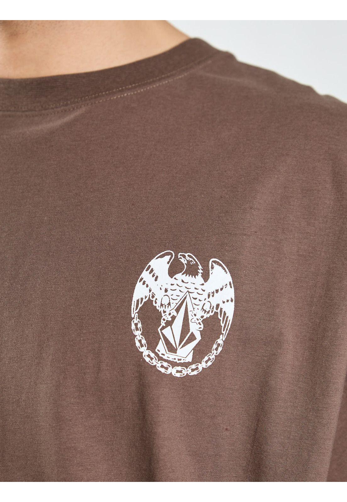Polera Oversize Plated Café Hombre Volcom-5