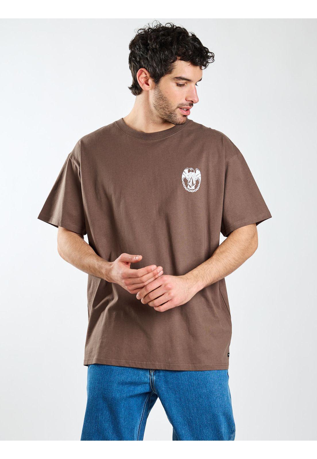 Polera Oversize Plated Café Hombre Volcom-6