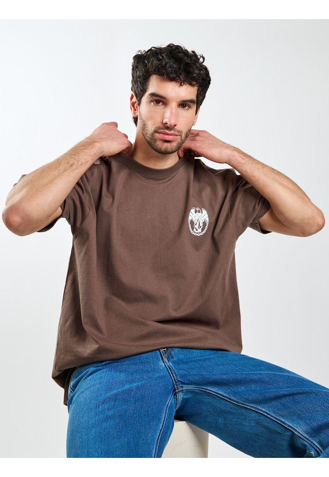 Polera Oversize Plated Café Hombre Volcom-7