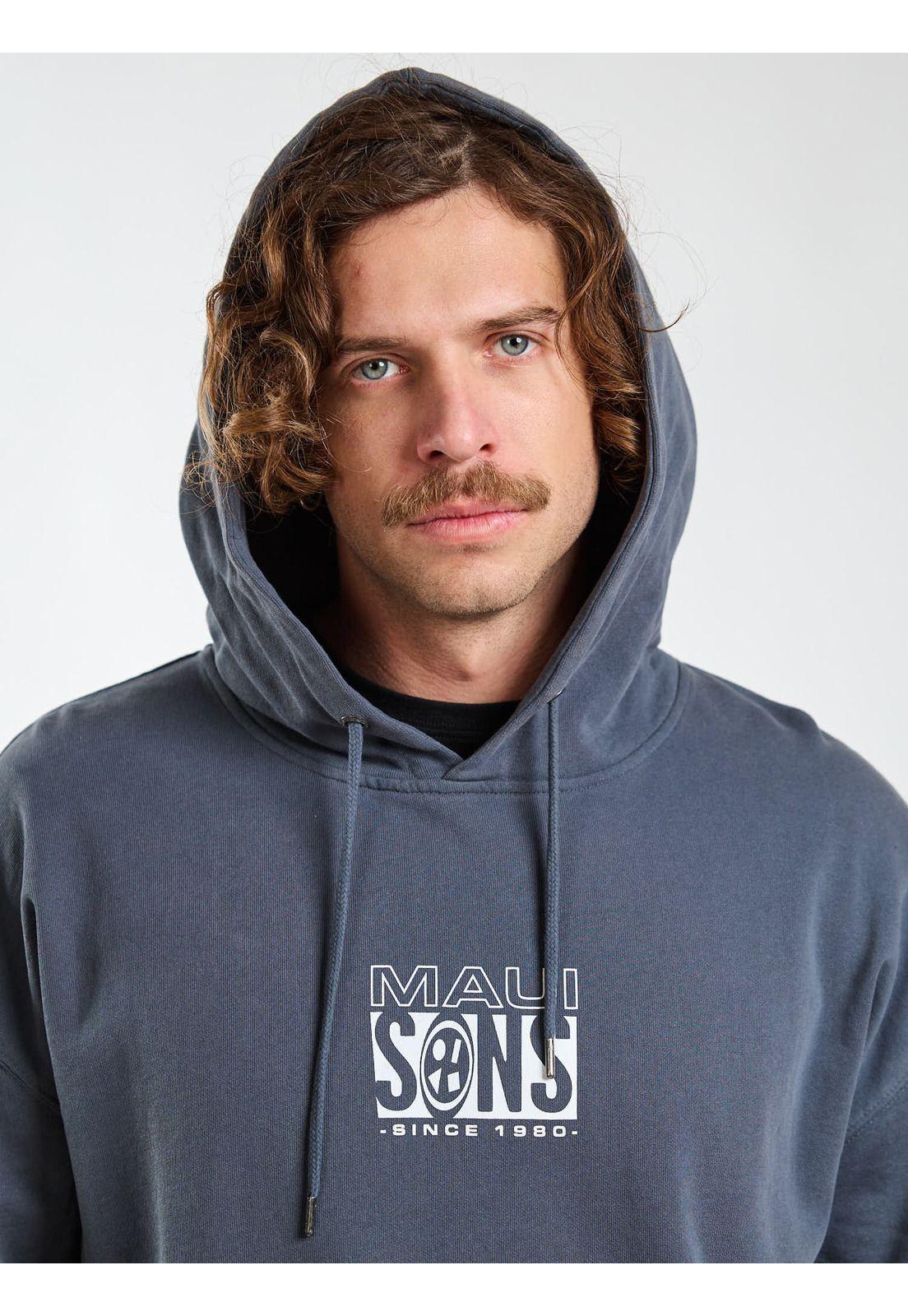 Poleron Canguro Wave Gris Hombre Maui and Sons-3