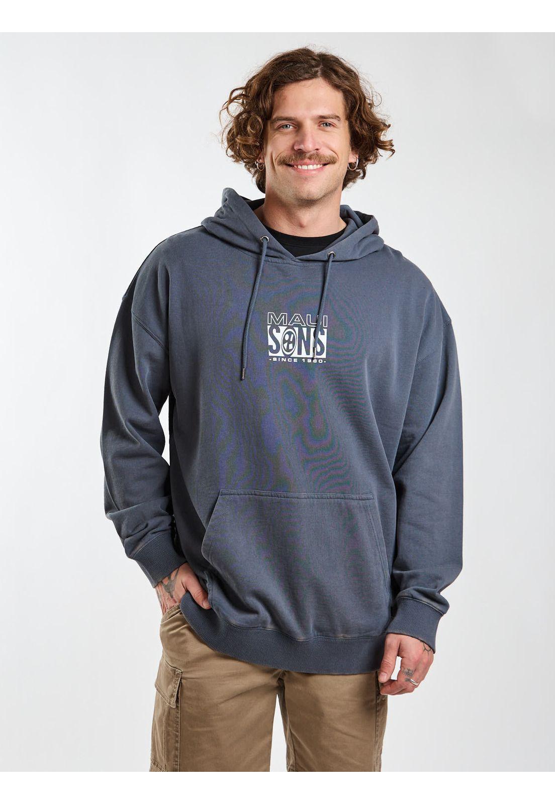 Poleron Canguro Wave Gris Hombre Maui and Sons-5