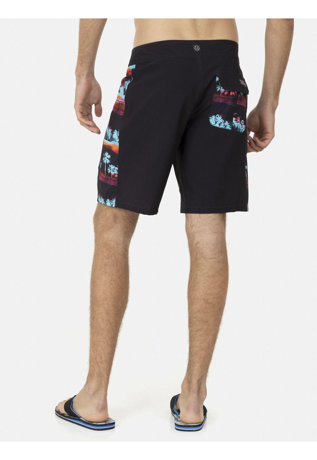 Traje de Baño Stretch Hombre Negro Maui and Sons-1