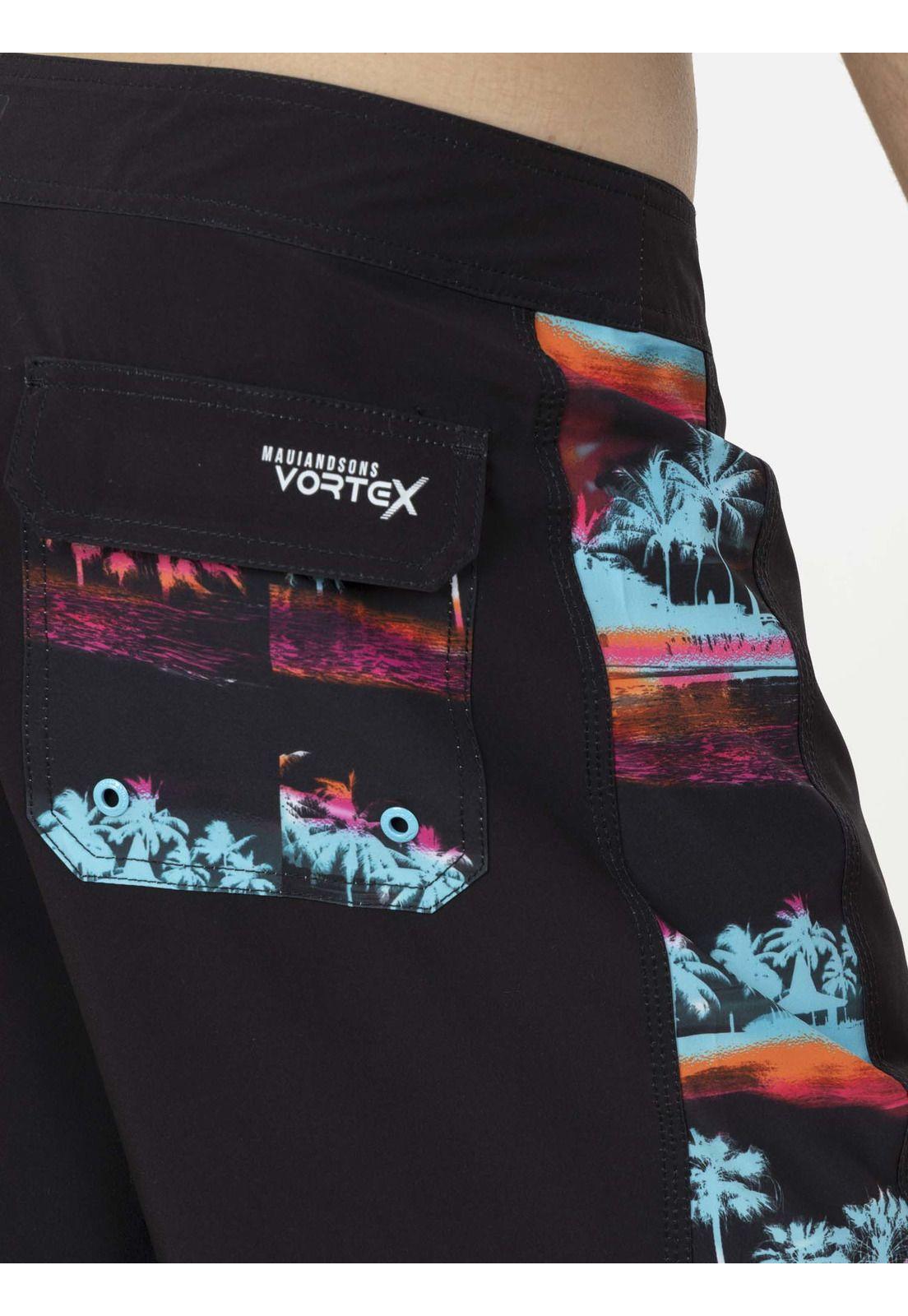 Traje de Baño Stretch Hombre Negro Maui and Sons-2