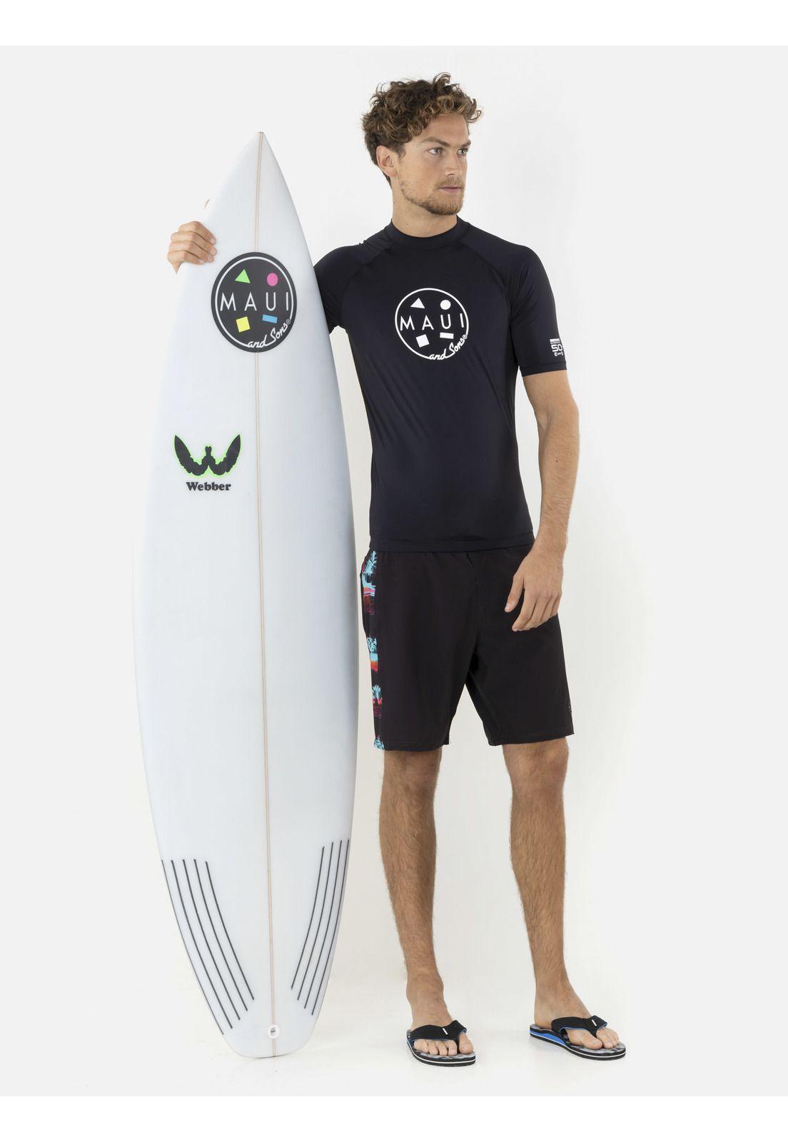 Traje de Baño Stretch Hombre Negro Maui and Sons-3