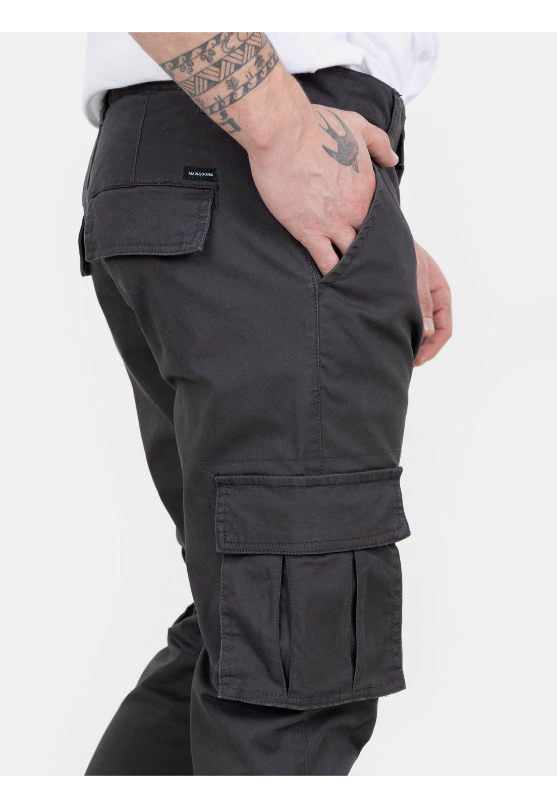 Pantalon Cargo Aloha Gris Hombre Maui And Sons-2