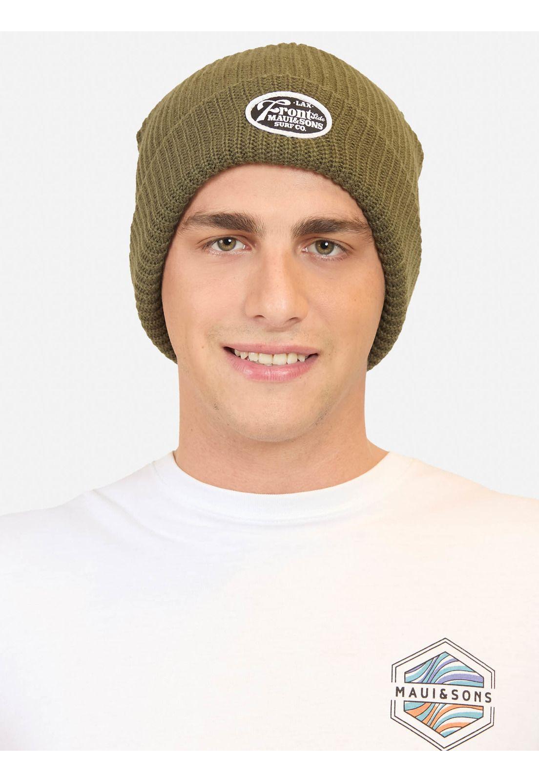 Gorro Front Side Verde Militar Hombre Maui And Sons-1