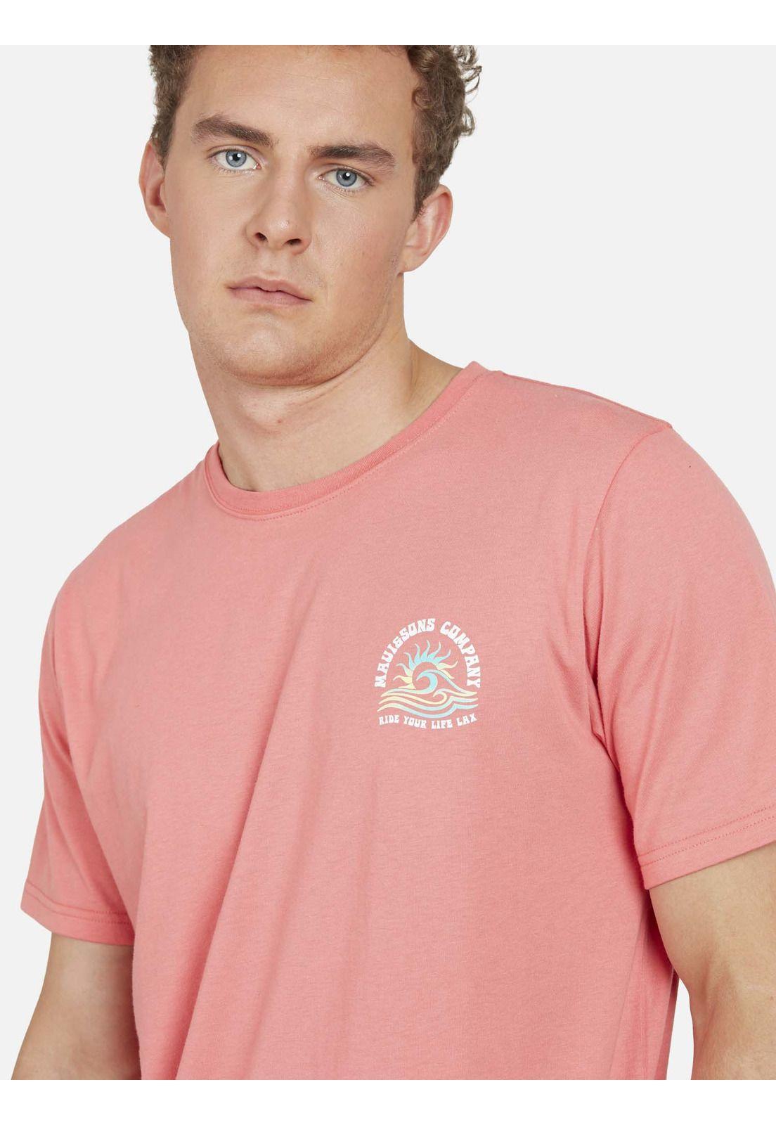 Polera WAVE AND SUN Hombre Rosado Maui and Sons-2