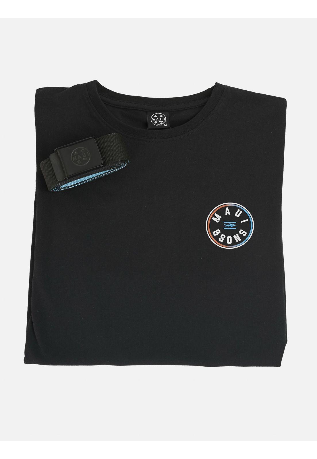 Pack Polera Cinturon 5AV1571 Hombre Negro Maui and Sons-3