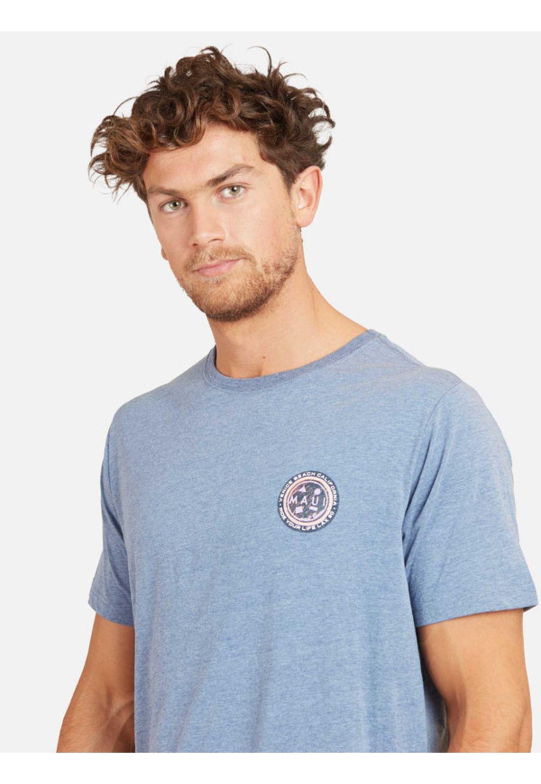 Polera V Beach Ss Tee Hombre Azul Maui And Sons-2