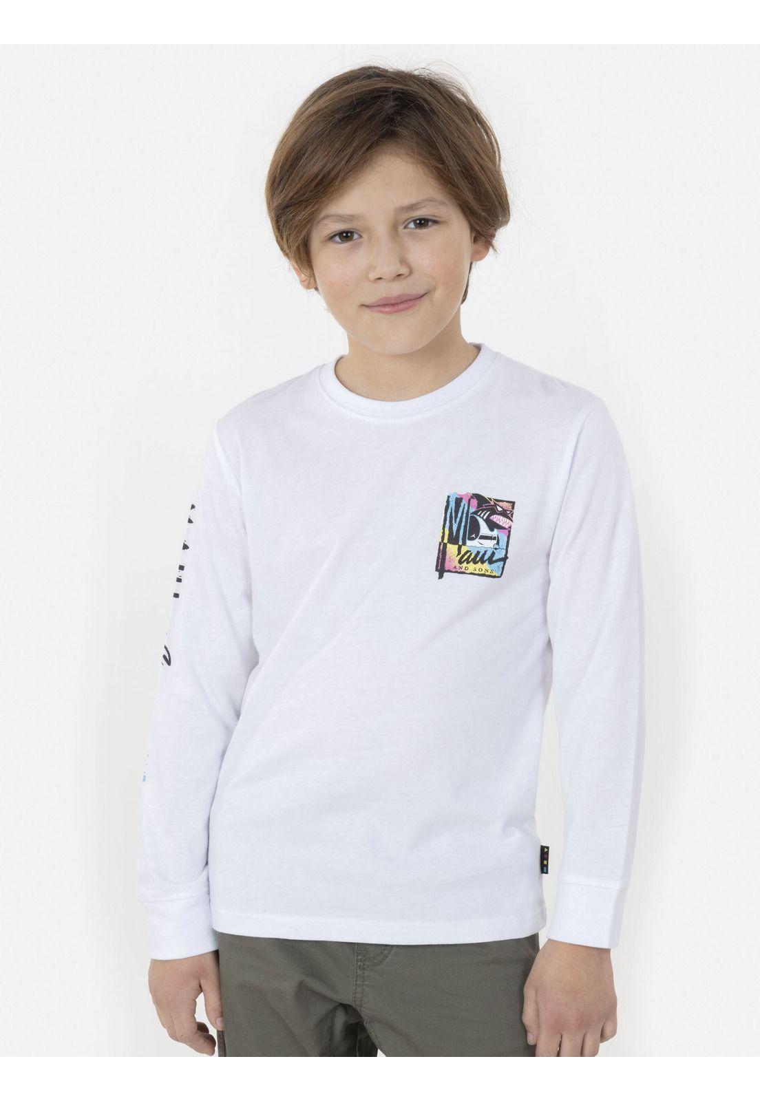 Polera OLD SHARKMAN Niño Blanco Maui and Sons-0