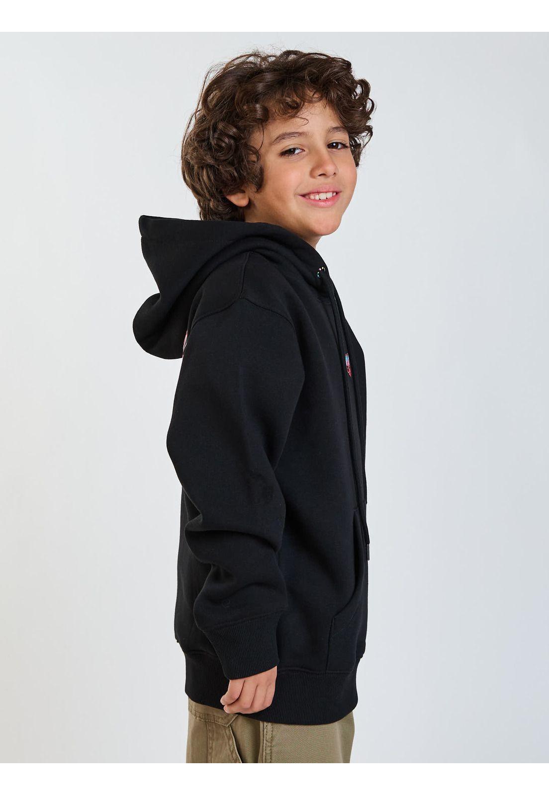 Poleron Canguro Hoku Negro Infantil Maui and Sons-2